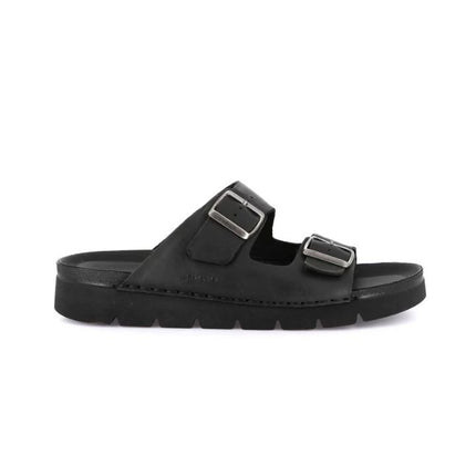 Grunland Sandali Uomo Doppia Fibbia in Pelle Nera CI3095 LERO NERO Grunland 