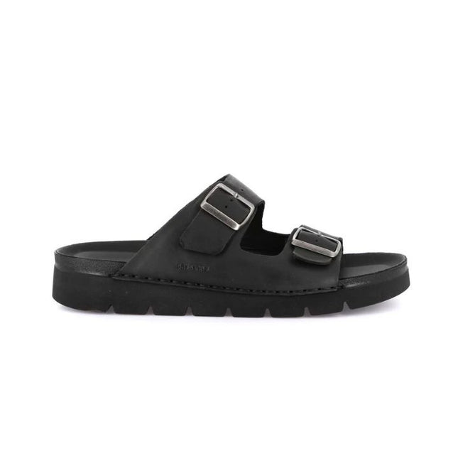 Grunland Sandali Uomo Doppia Fibbia in Pelle Nera CI3095 LERO NERO Grunland 