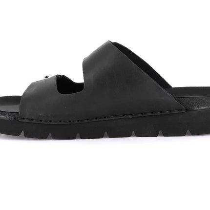 Grunland Sandali Uomo Doppia Fibbia in Pelle Nera CI3095 LERO NERO Grunland 