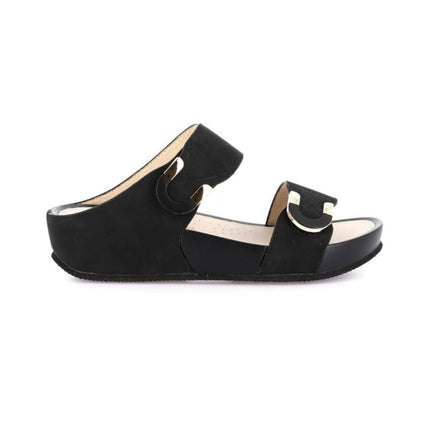 Grunland Sandalo Donna Ciabatta Confort con Velcro in Tessuto Nero CI3114 DIRA BLACK Grunland 