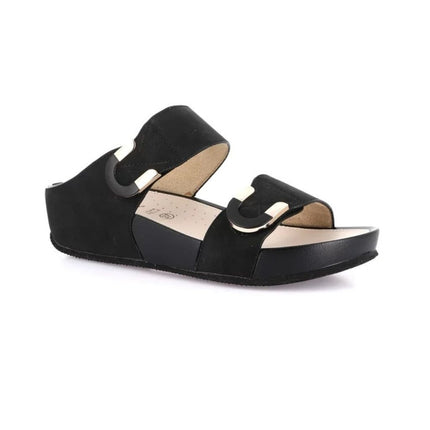 Grunland Sandalo Donna Ciabatta Confort con Velcro in Tessuto Nero CI3114 DIRA BLACK Grunland 
