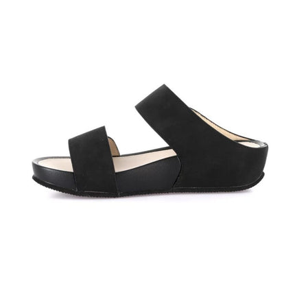Grunland Sandalo Donna Ciabatta Confort con Velcro in Tessuto Nero CI3114 DIRA BLACK Grunland 