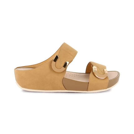 Grunland Sandalo Donna Ciabatta Confort con Velcro in Tessuto Cuoio CI3114 DIRA TAN Grunland 