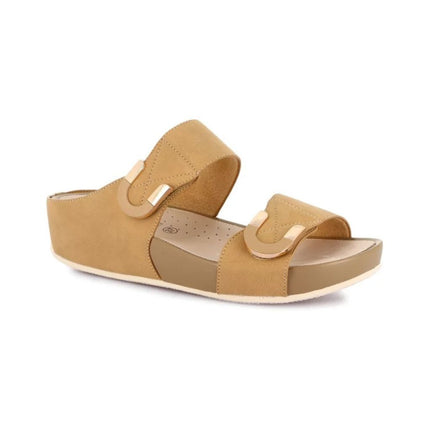 Grunland Sandalo Donna Ciabatta Confort con Velcro in Tessuto Cuoio CI3114 DIRA TAN Grunland 