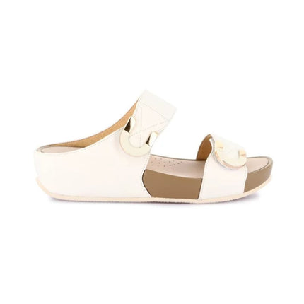 Grunland Sandalo Donna Ciabatta Confort con Velcro in Tessuto Bianco CI3114 DIRA WHITE Grunland 