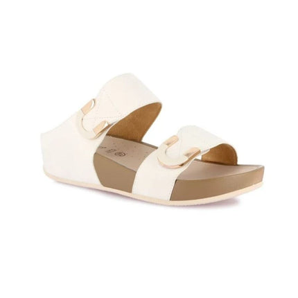 Grunland Sandalo Donna Ciabatta Confort con Velcro in Tessuto Bianco CI3114 DIRA WHITE Grunland 