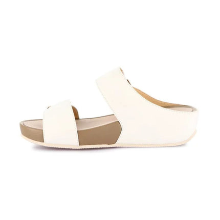 Grunland Sandalo Donna Ciabatta Confort con Velcro in Tessuto Bianco CI3114 DIRA WHITE Grunland 