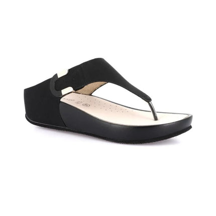 Grunland Infradito Donna Ciabatta Confort con Velcro in Tessuto Nero CI3115 DIRA BLACK Grunland 