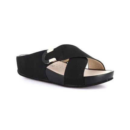 Grunland Sandalo Donna Ciabatta Confort con Velcro in Tessuto Nero CI3116 DIRA BLACK Grunland 