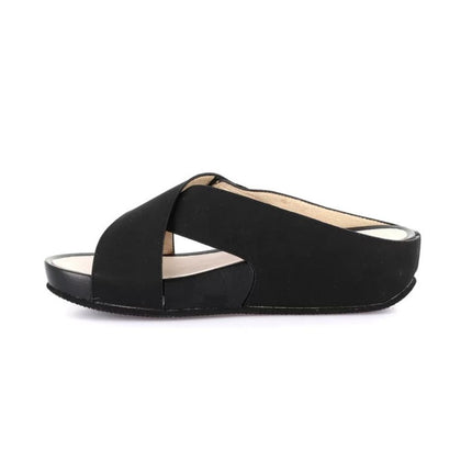Grunland Sandalo Donna Ciabatta Confort con Velcro in Tessuto Nero CI3116 DIRA BLACK Grunland 