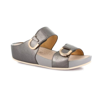 Grunland Sandalo Donna Ciabatta Confort con Velcro in Tessuto Antracite CI3117 DIRA ANTRACITE Grunland 