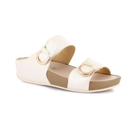 Grunland Sandalo Donna Ciabatta Confort con Velcro in Tessuto Bianco CI3117 DIRA WHITE Grunland 