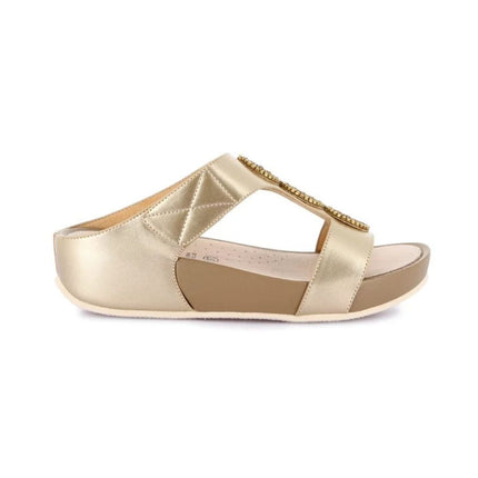 Grunland Sandalo Donna Ciabatta Confort con Velcro in Tessuto Platino CI3122 DIRA LAMINATO Grunland 