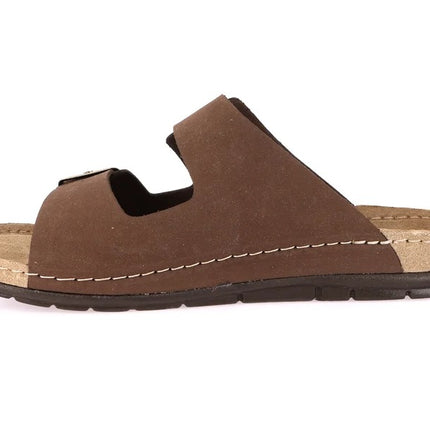 Grunland Sandali Doppia Fibbia Plantare Morbido Sughero Confort Uomo in Nabuk Marrone CI3125 SIRU MARRONE Grunland 