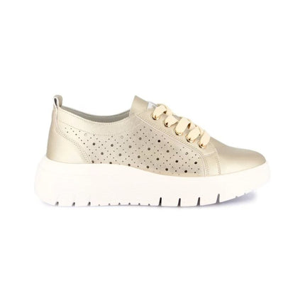 Grunland Sneakers Traforata Donna in Ecopelle Platino SC6180 SEVA LAMINATO Grunland 