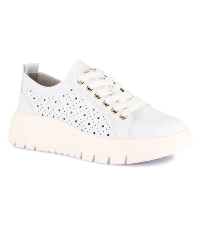 Grunland Sneakers Traforata Donna in Ecopelle Bianca SC6180 SEVA WHITE Grunland 