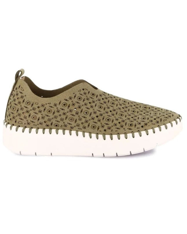 Grunland Slipon Traforata Donna in Tessuto Oliva SC6184 SILI VERDE Grunland 
