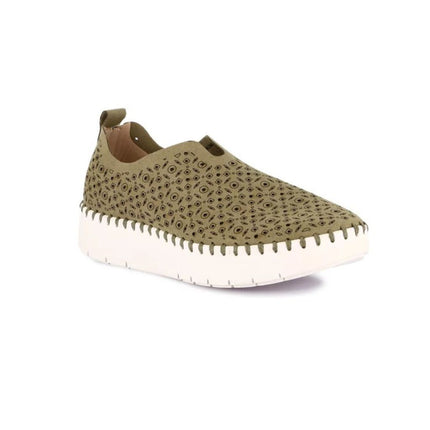 Grunland Slipon Traforata Donna in Tessuto Oliva SC6184 SILI VERDE Grunland 