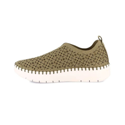 Grunland Slipon Traforata Donna in Tessuto Oliva SC6184 SILI VERDE Grunland 