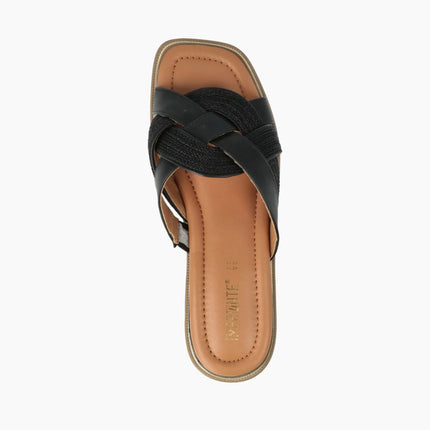 Impronte Sandalo Flat Donna in Tessuto Nero SERENELLA BRAID BLACK Impronte 