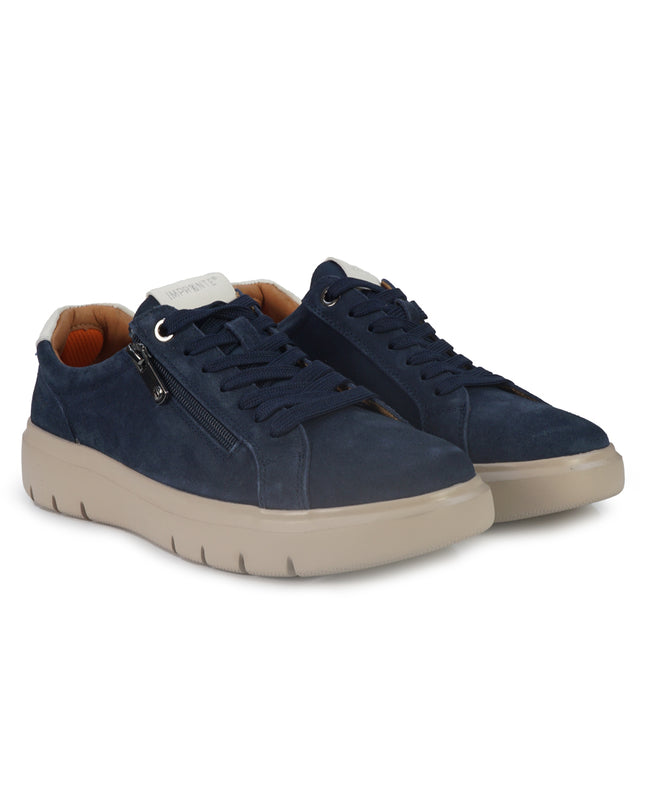 Impronte Sneakers Charms Uomo Lacci e Zip in Camoscio Blu VENIER ZIPU NAVY Impronte 