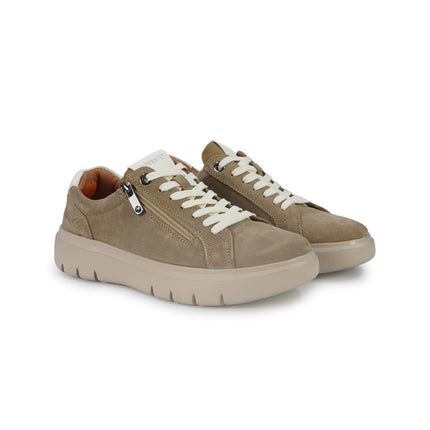 Impronte Sneakers Charms Uomo Lacci e Zip in Camoscio Sabbia VENIER ZIPU SAND Impronte 
