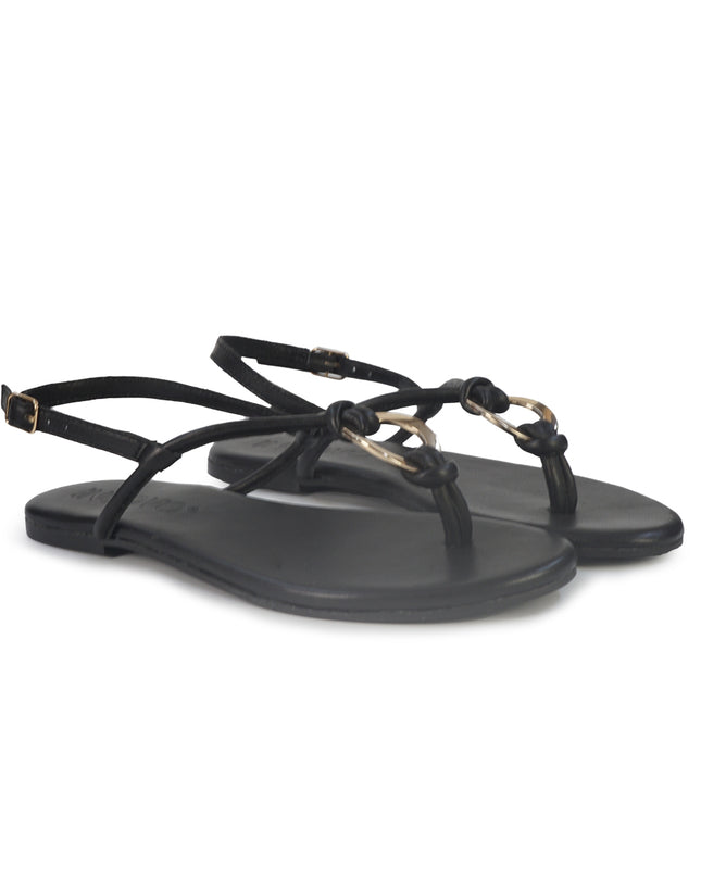 Inuovo Sanalo Infradito Basso Donna in Pelle Nera 26031 BLACK Inuovo 