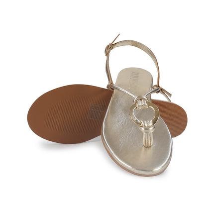 Inuovo Sanalo Infradito Basso Donna in Pelle Oro 26031 GOLD Inuovo 