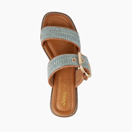 Jeep Sandalo Flat Donna in Tessuto Avio Jeans BILOXI SANDAL LIGHT BLUE Jeep Footwear 