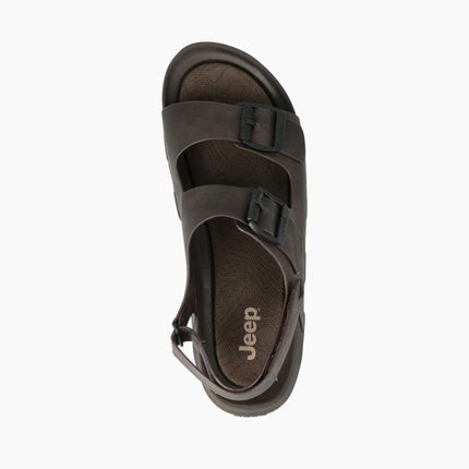 Jeep Sandali Trekking Outdoor Uomo in Ecopelle Marrone DAYTONA SANDAL DARK BROWN Jeep Footwear 