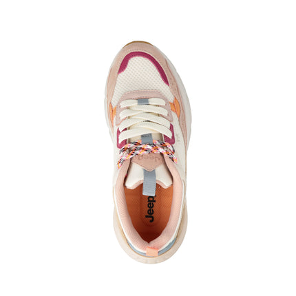 Jeep Sneakers Donna in Camoscio Multicolor Rosa GROOVE MESH PINK Jeep Footwear 