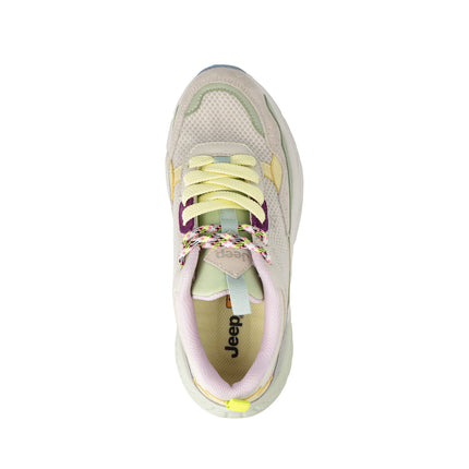 Jeep Sneakers Donna in Camoscio Multicolor Menta GROOVE MESH WHITE MINT Jeep Footwear 
