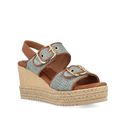 Jeep Sandalo Donna con Zeppa Platform in Tessuto Canvas Jeans Avio MAYOR LIGHT BLUE Jeep Footwear 