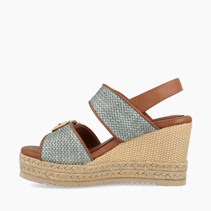 Jeep Sandalo Donna con Zeppa Platform in Tessuto Canvas Jeans Avio MAYOR LIGHT BLUE Jeep Footwear 