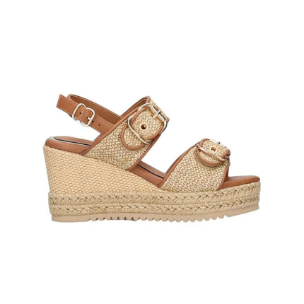 Jeep Sandalo Donna con Zeppa Platform in Tessuto Canvas Beige MAYOR NATURAL Jeep Footwear 