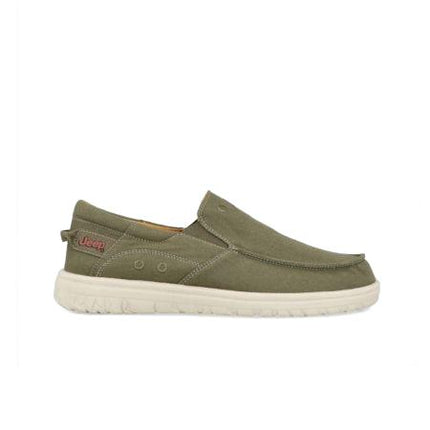 Jeep Mocassino Uomo Slip On in Tessuto Verde SAMOA SLIP ON MILITARY Jeep Footwear 