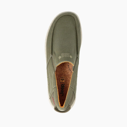 Jeep Mocassino Uomo Slip On in Tessuto Verde SAMOA SLIP ON MILITARY Jeep Footwear 