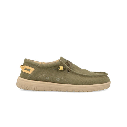 Jeep Wallabee Uomo in Canvas Verde Militare SAMOA WALLABEE CVS MILITARY Jeep Footwear 