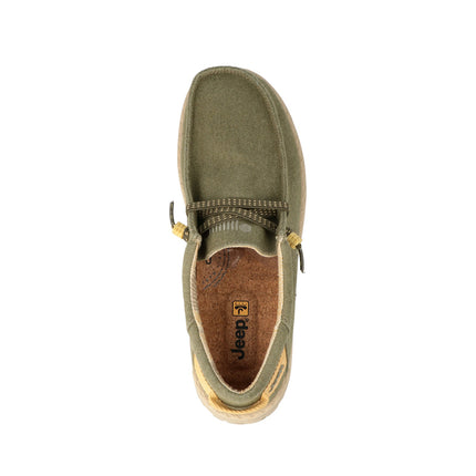 Jeep Wallabee Uomo in Canvas Verde Militare SAMOA WALLABEE CVS MILITARY Jeep Footwear 