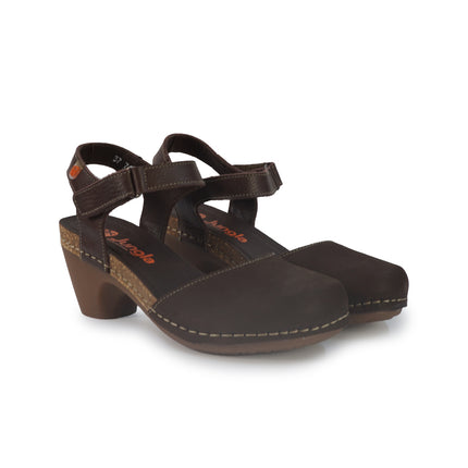Jungla Pump Donna con Tacco in Pelle Nabuk Marrone 7466 CAFFE Jungla 