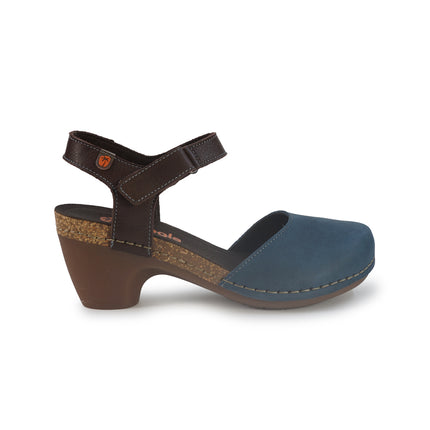 Jungla Pump Donna con Tacco in Pelle Nabuk Blu 7466 OCEAN Jungla 