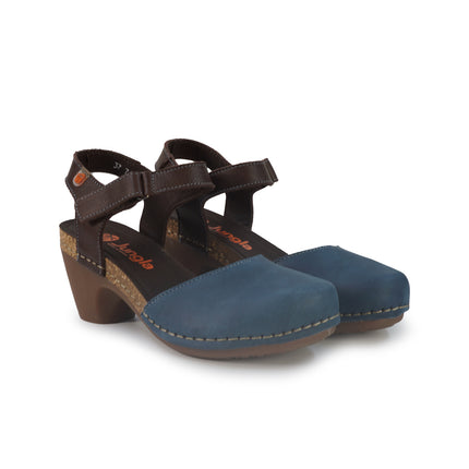 Jungla Pump Donna con Tacco in Pelle Nabuk Blu 7466 OCEAN Jungla 