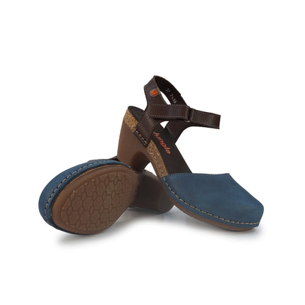 Jungla Pump Donna con Tacco in Pelle Nabuk Blu 7466 OCEAN Jungla 