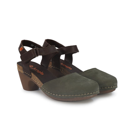 Jungla Pump Donna con Tacco in Pelle Nabuk Verde 7466 PRADO Jungla 