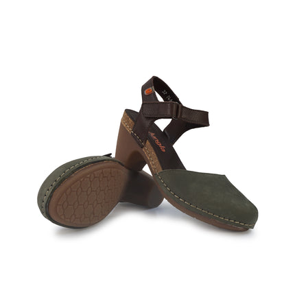 Jungla Pump Donna con Tacco in Pelle Nabuk Verde 7466 PRADO Jungla 