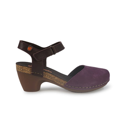 Jungla Pump Donna con Tacco in Pelle Nabuk Viola 7466 PRUNUS Jungla 