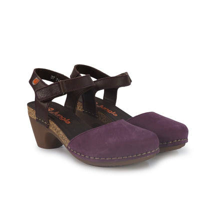 Jungla Pump Donna con Tacco in Pelle Nabuk Viola 7466 PRUNUS Jungla 