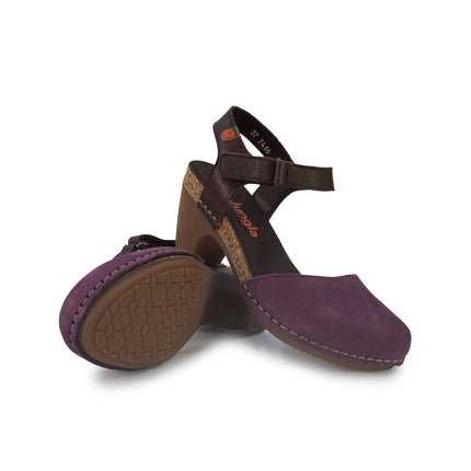 Jungla Pump Donna con Tacco in Pelle Nabuk Viola 7466 PRUNUS Jungla 