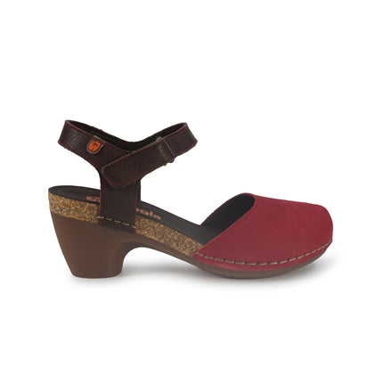 Jungla Pump Donna con Tacco in Pelle Nabuk Rosso 7466 ROJO Jungla 