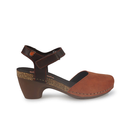 Jungla Pump Donna con Tacco in Pelle Nabuk Arancione 7466 TEJA Jungla 